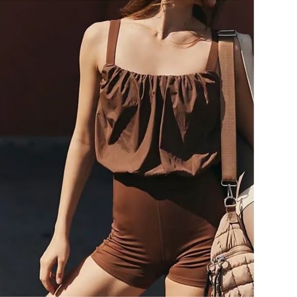 Free People Pants - FREE PEOPLE Movement Women's Bubble Trouble Bodysuit Black Walnut Size XS NWOT!